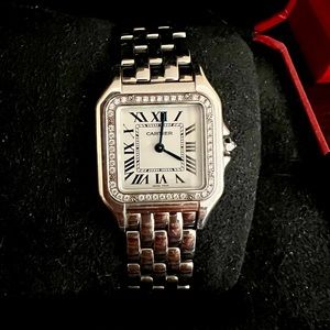 Cartier Panthere watch with diamonds